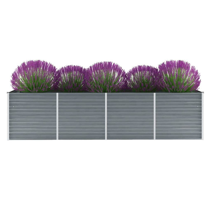 forhøjet plantekasse 320x80x77 cm galvaniseret stål grå