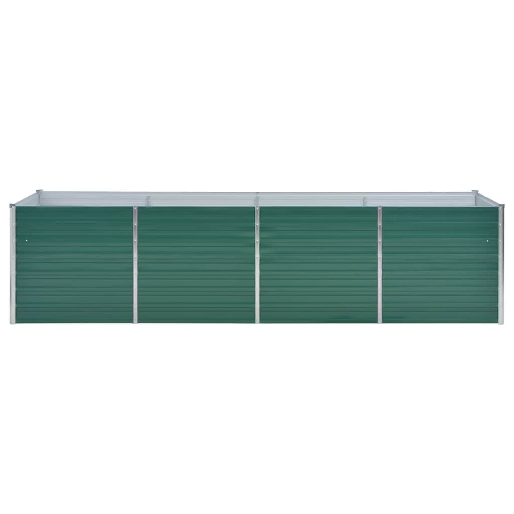 forhøjet plantekasse 320x80x77 cm galvaniseret stål grøn