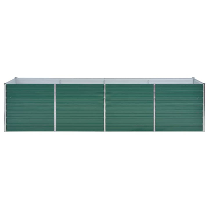 forhøjet plantekasse 320x80x77 cm galvaniseret stål grøn