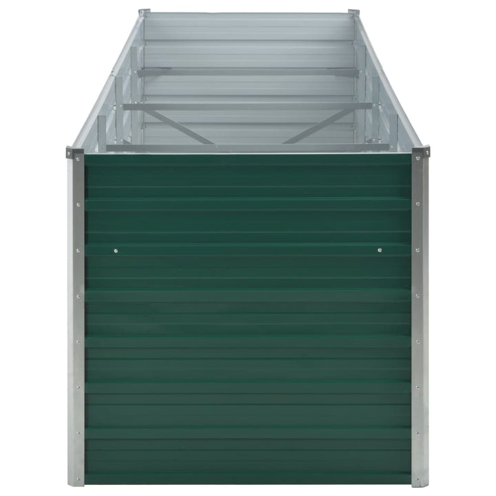 forhøjet plantekasse 320x80x77 cm galvaniseret stål grøn