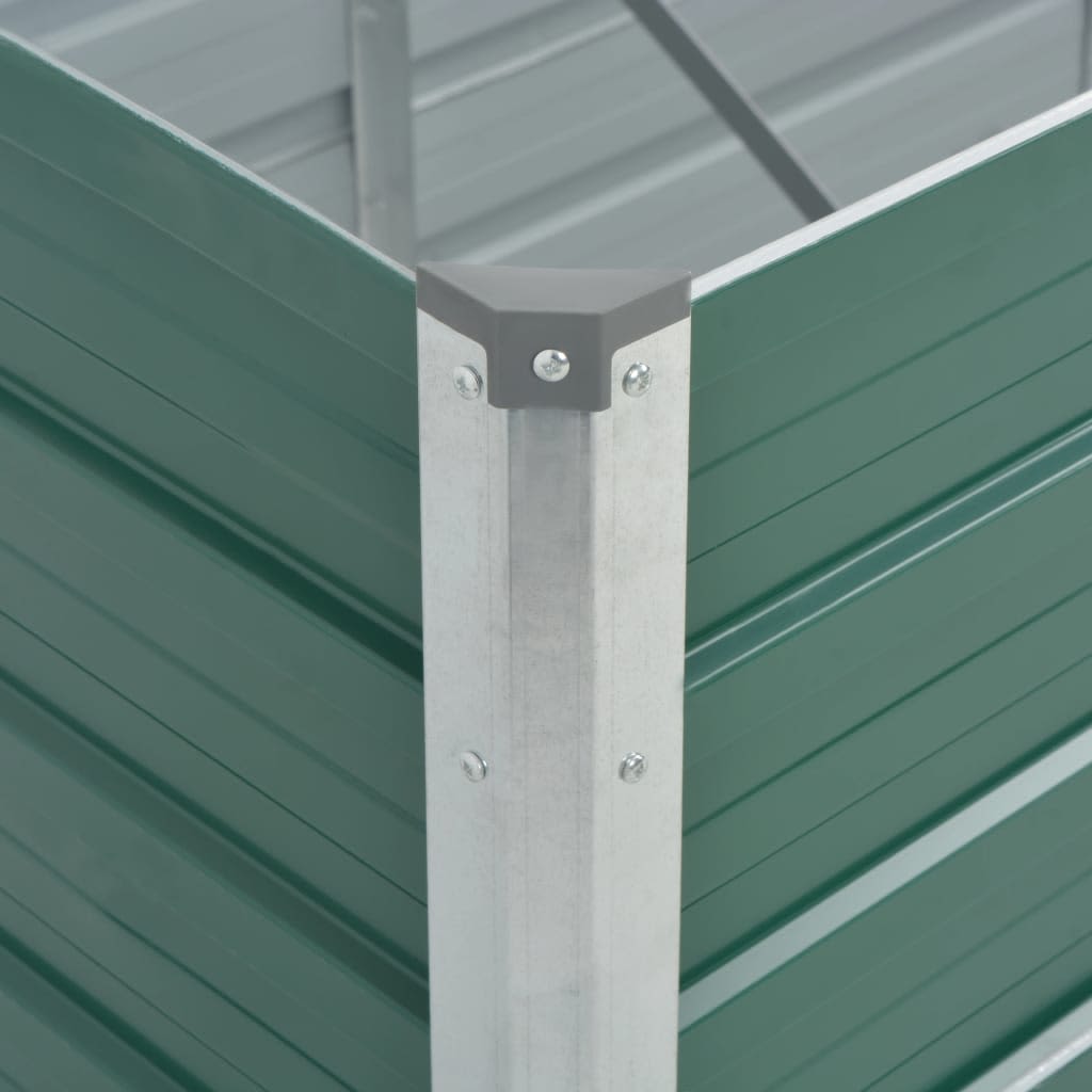 forhøjet plantekasse 320x80x77 cm galvaniseret stål grøn