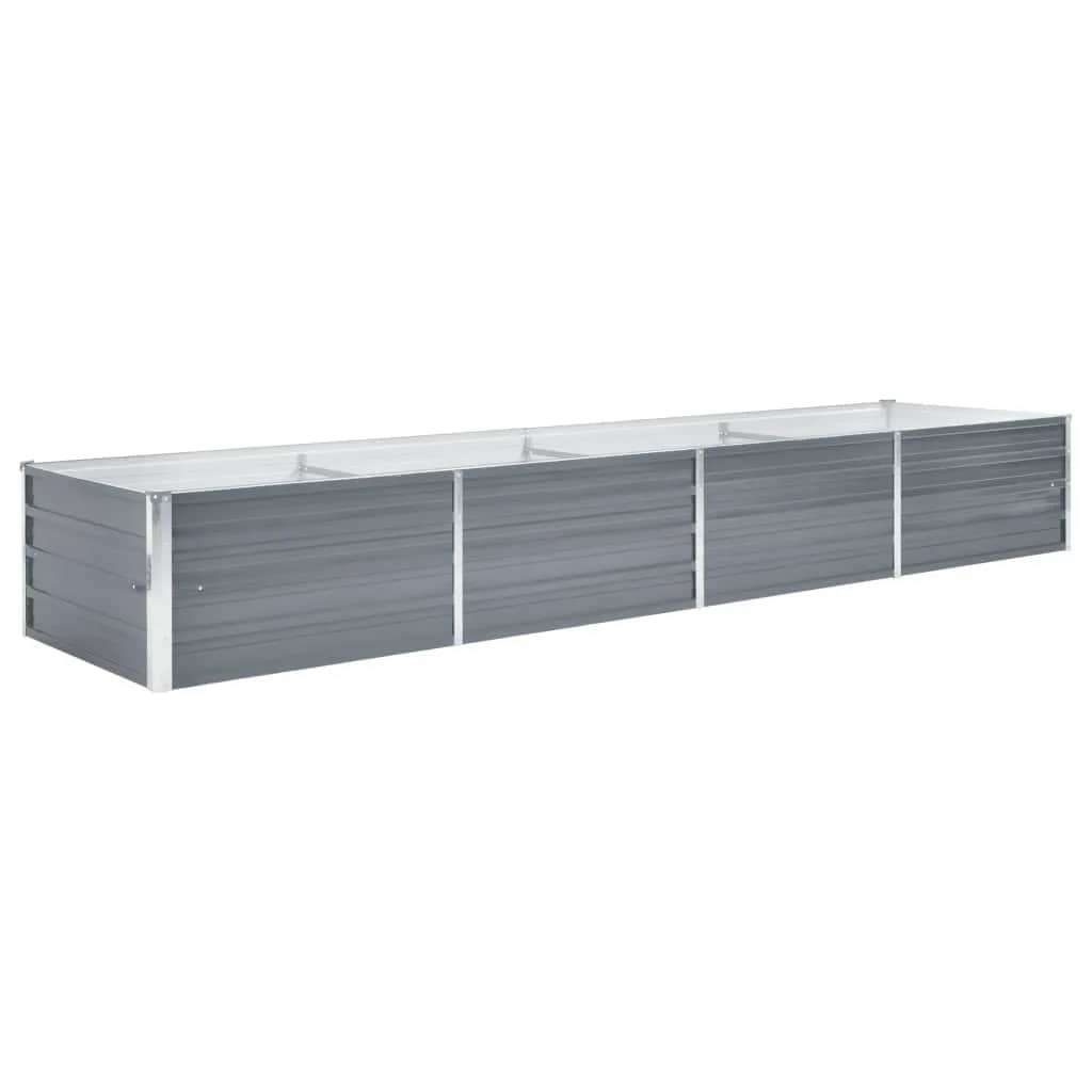 forhøjet plantekasse 320x80x45 cm galvaniseret stål grå