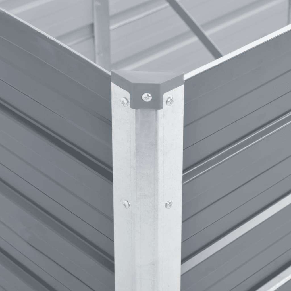 forhøjet plantekasse 320x80x45 cm galvaniseret stål grå