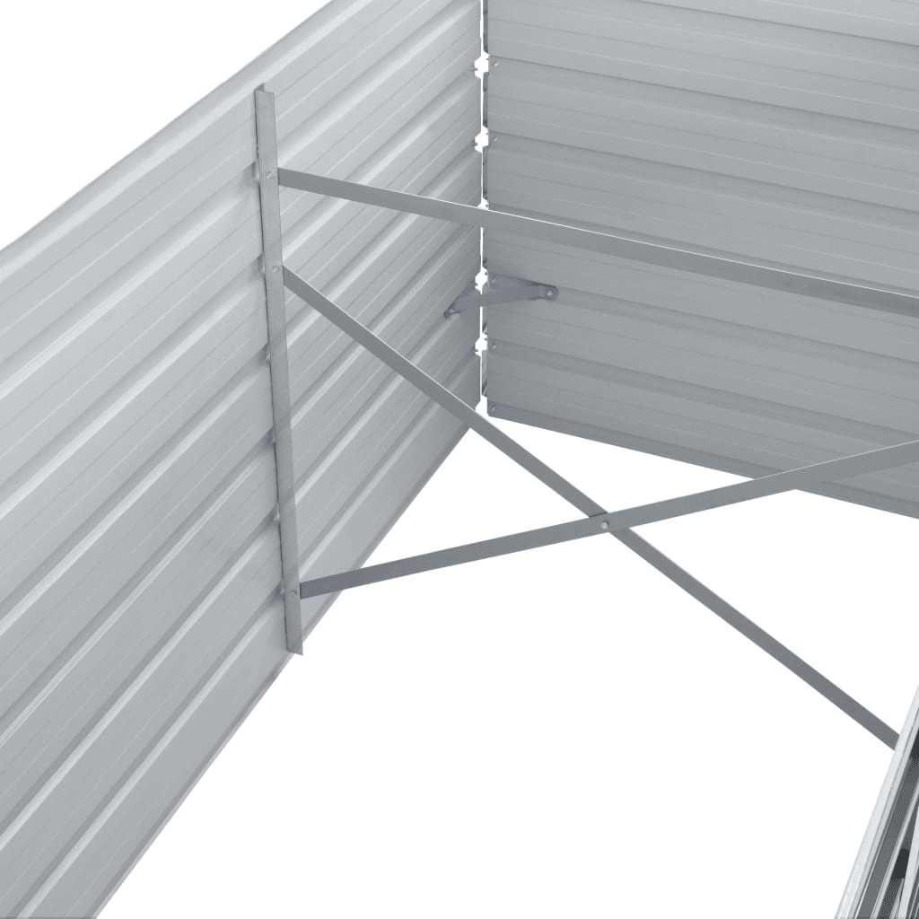 forhøjet plantekasse 320x80x45 cm galvaniseret stål grå