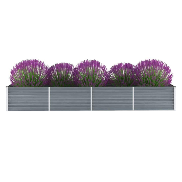 forhøjet plantekasse 320x80x45 cm galvaniseret stål grå