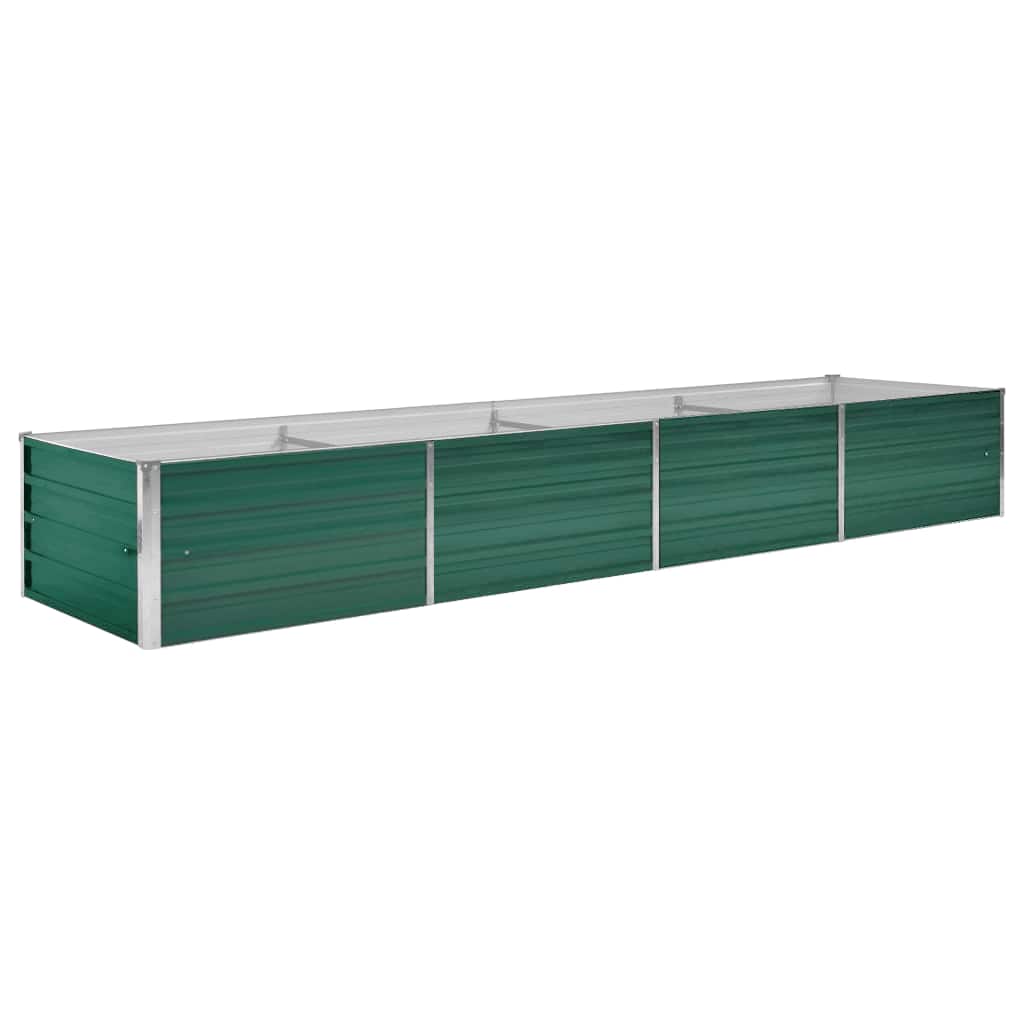 forhøjet plantekasse 320x80x45 cm galvaniseret stål grøn