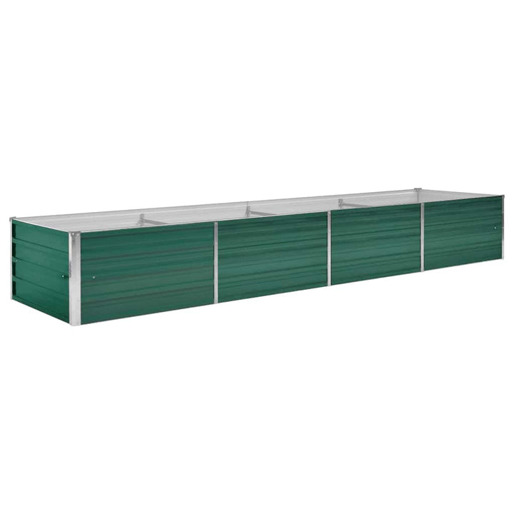 forhøjet plantekasse 320x80x45 cm galvaniseret stål grøn
