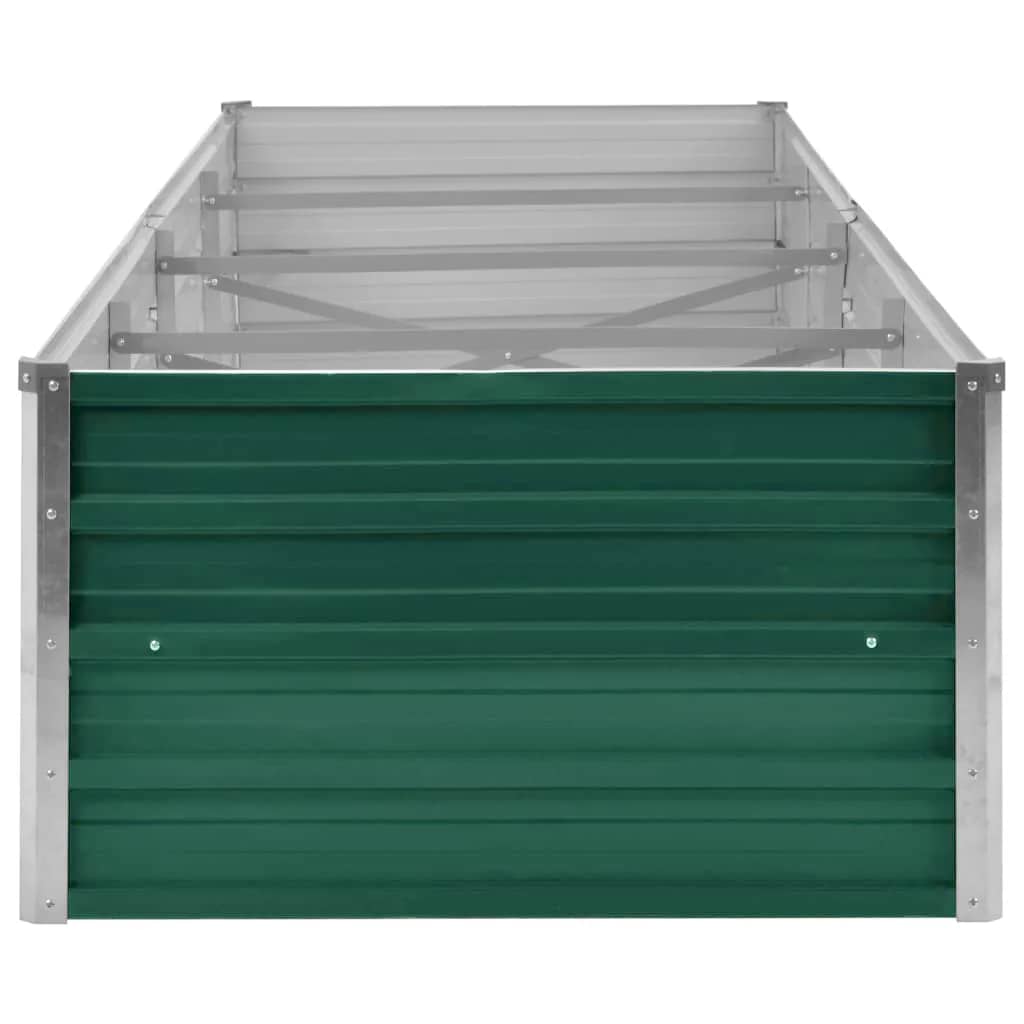 forhøjet plantekasse 320x80x45 cm galvaniseret stål grøn