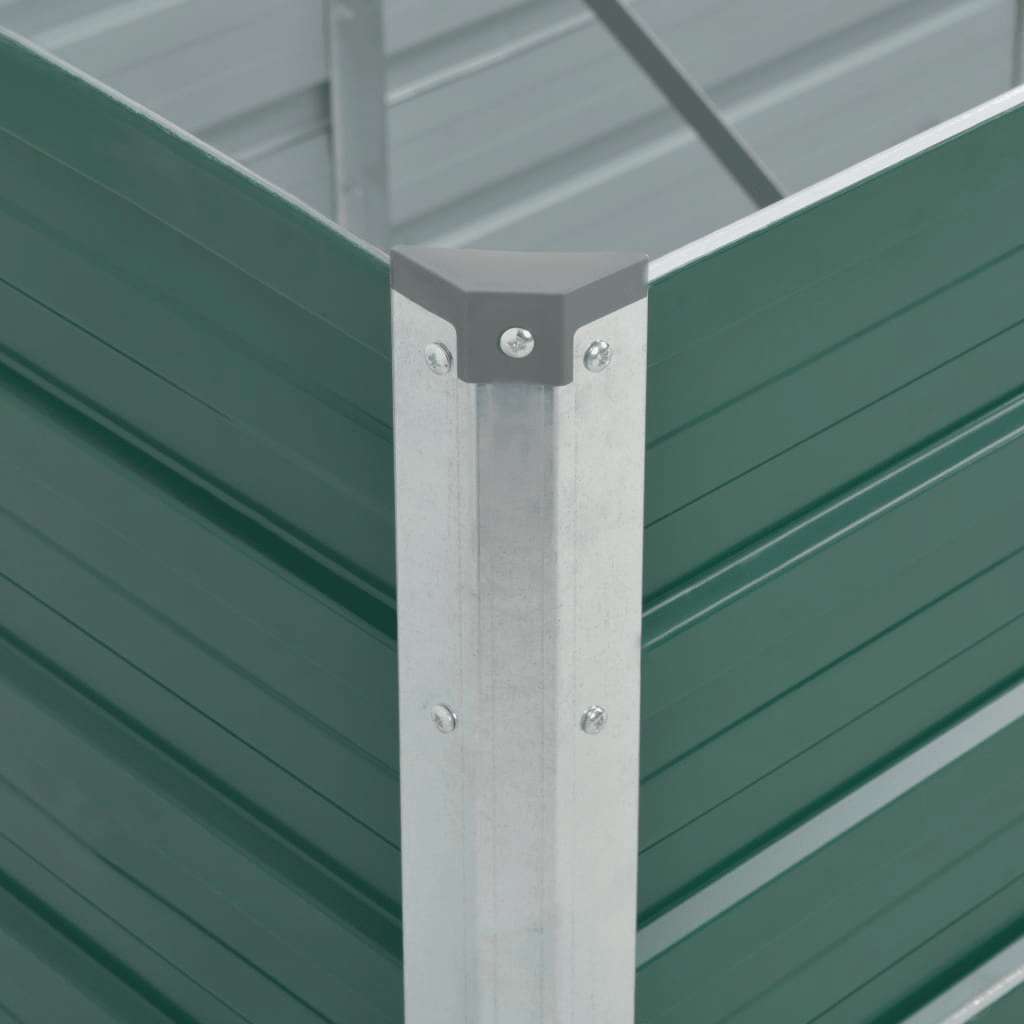 forhøjet plantekasse 320x80x45 cm galvaniseret stål grøn
