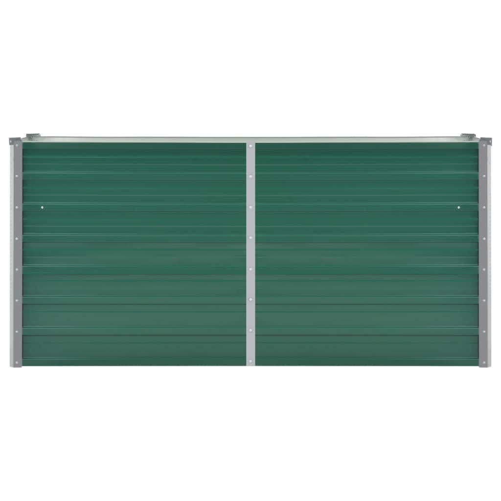 forhøjet plantekasse 160x40x77 cm galvaniseret stål grøn