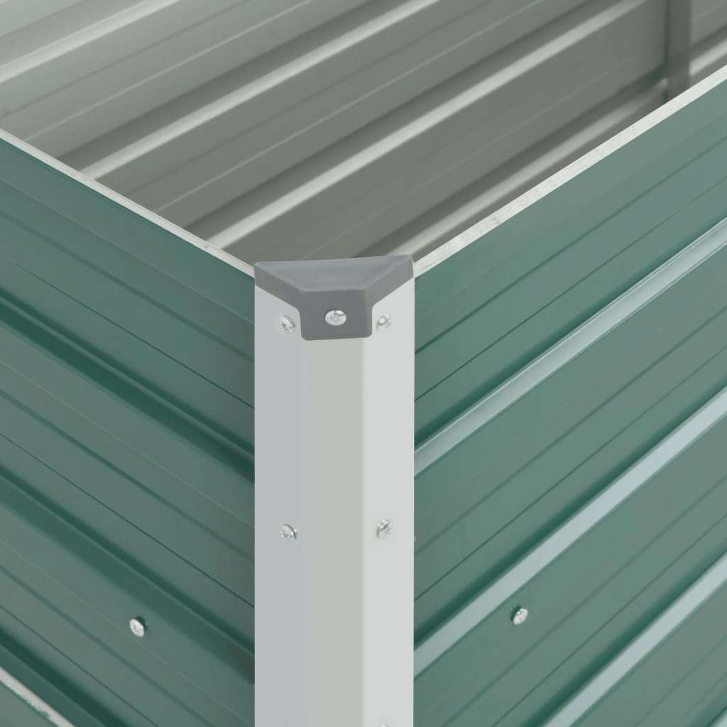 forhøjet plantekasse 160x40x77 cm galvaniseret stål grøn