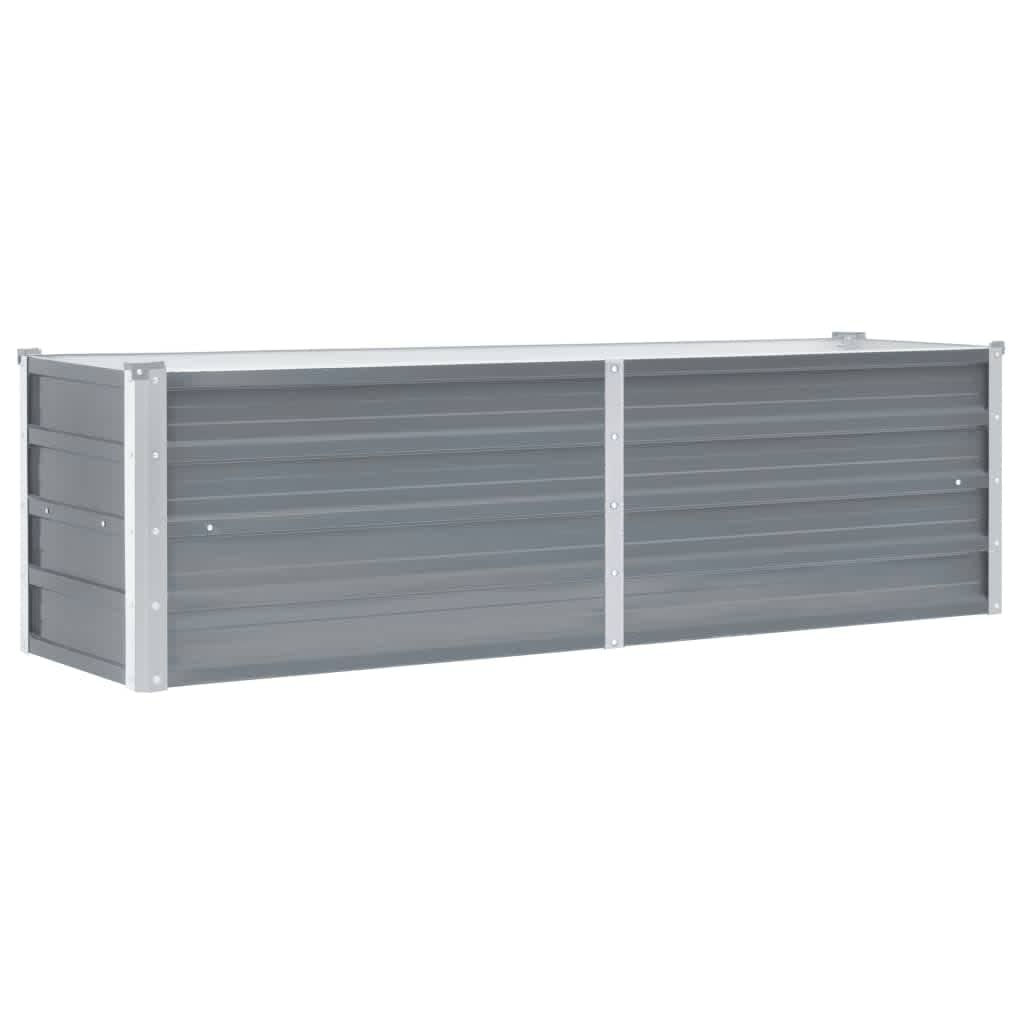 forhøjet plantekasse 160x40x45 cm galvaniseret stål grå