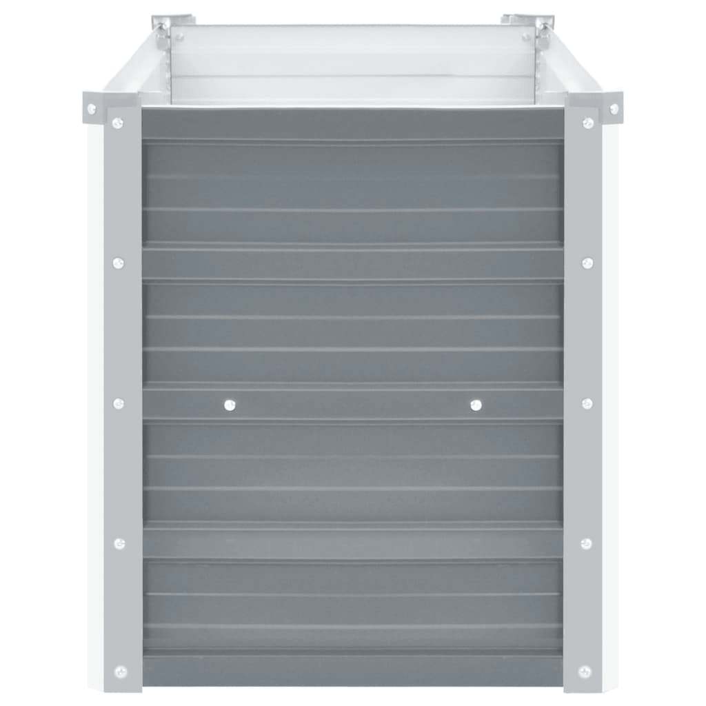 forhøjet plantekasse 160x40x45 cm galvaniseret stål grå