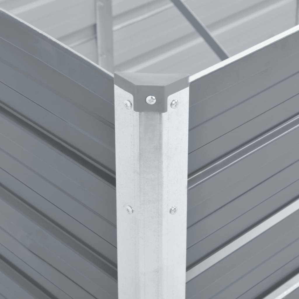forhøjet plantekasse 160x40x45 cm galvaniseret stål grå