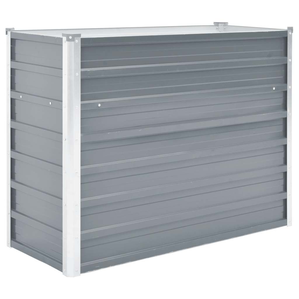 forhøjet plantekasse 100x40x77 cm galvaniseret stål grå