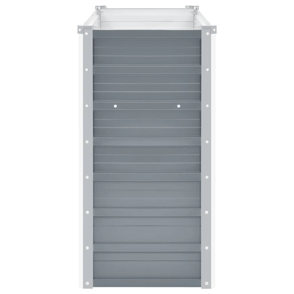 forhøjet plantekasse 100x40x77 cm galvaniseret stål grå