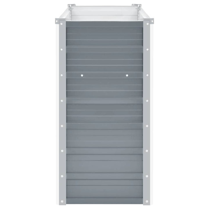 forhøjet plantekasse 100x40x77 cm galvaniseret stål grå