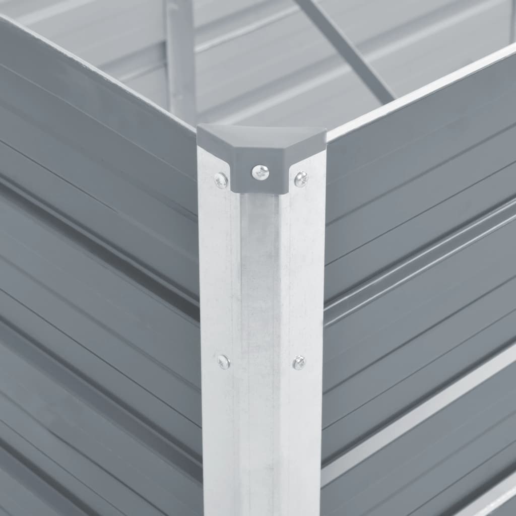 forhøjet plantekasse 100x40x77 cm galvaniseret stål grå