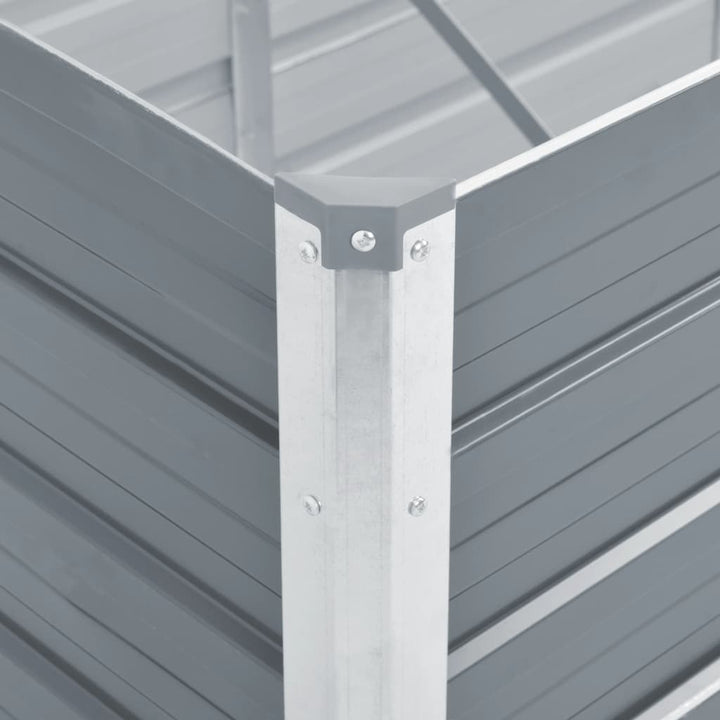forhøjet plantekasse 100x40x77 cm galvaniseret stål grå