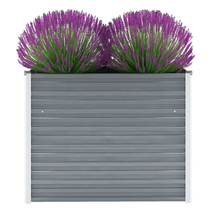 forhøjet plantekasse 100x40x77 cm galvaniseret stål grå