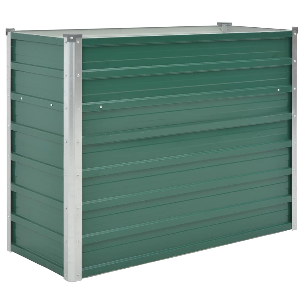 forhøjet plantekasse 100x40x77 cm galvaniseret stål grøn
