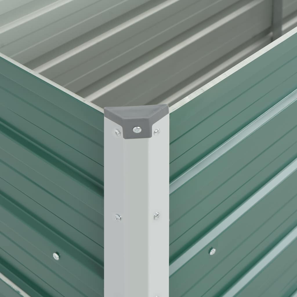 forhøjet plantekasse 100x40x77 cm galvaniseret stål grøn
