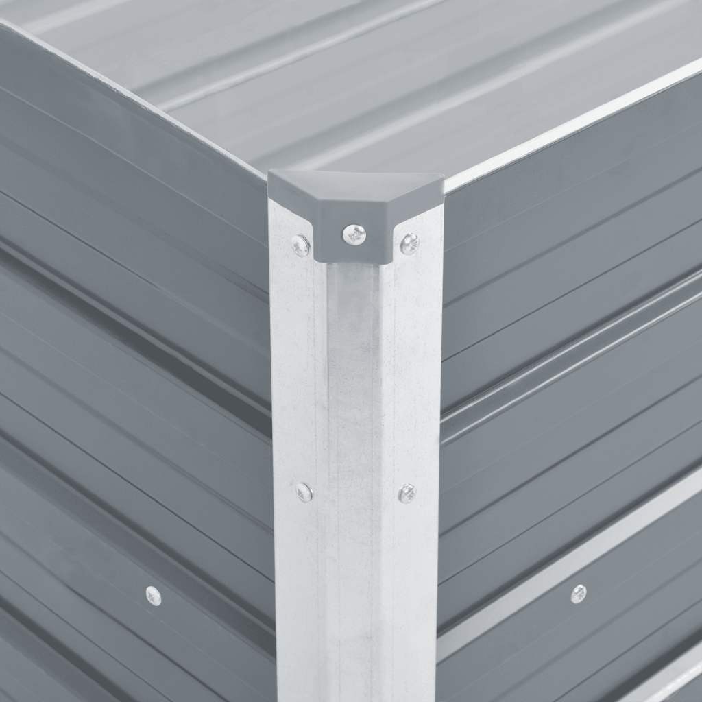 forhøjet plantekasse 100x40x45 cm galvaniseret stål grå