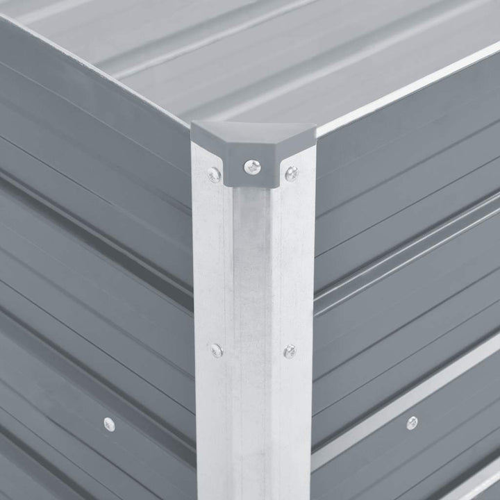 forhøjet plantekasse 100x40x45 cm galvaniseret stål grå