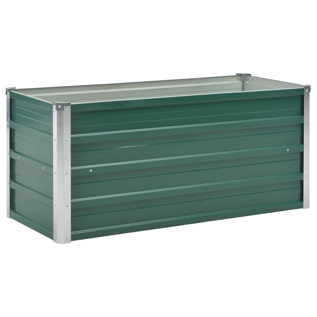 forhøjet plantekasse 100x40x45 cm galvaniseret stål grøn