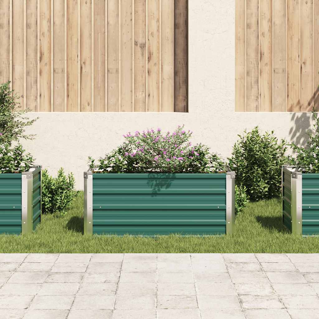 forhøjet plantekasse 100x40x45 cm galvaniseret stål grøn