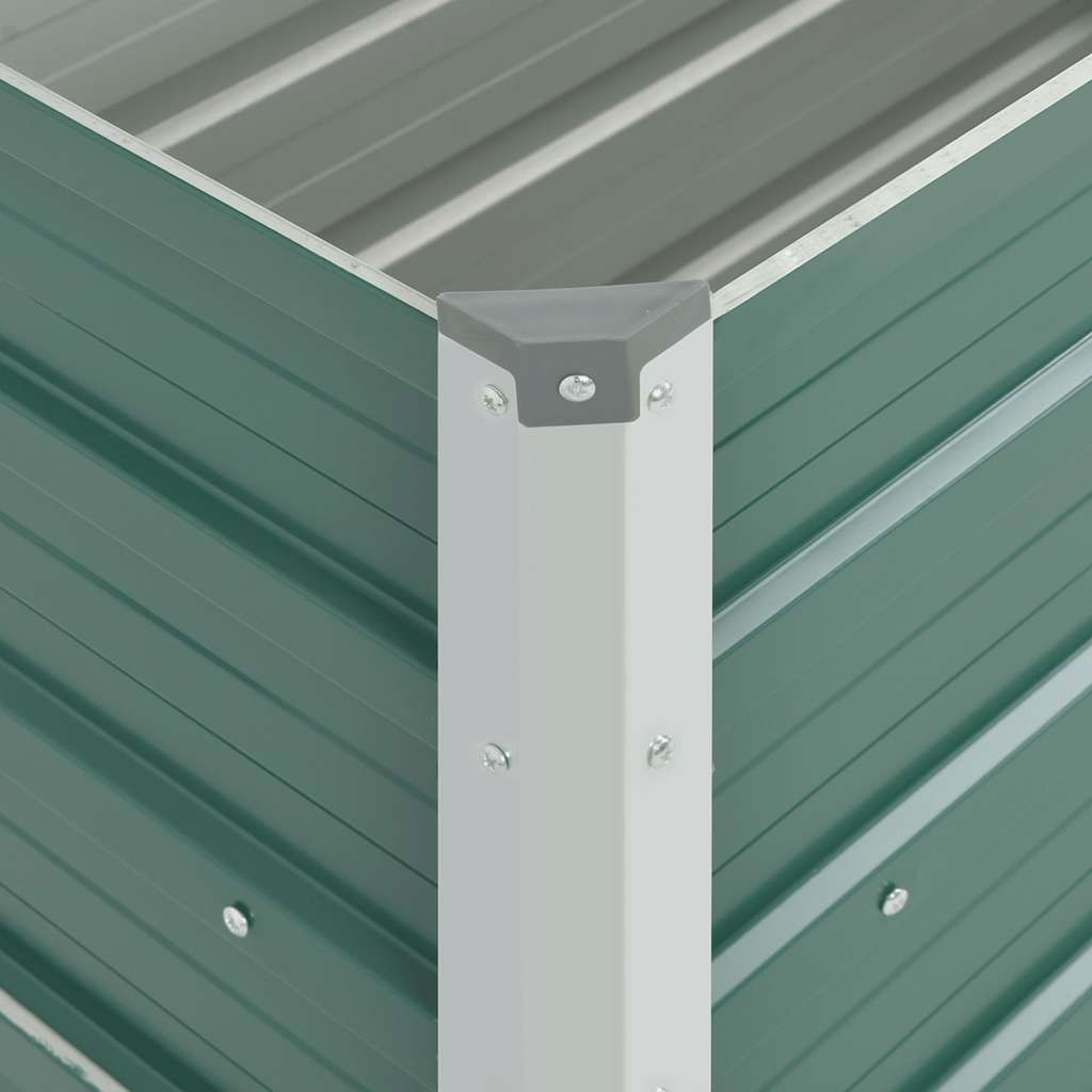 forhøjet plantekasse 100x40x45 cm galvaniseret stål grøn