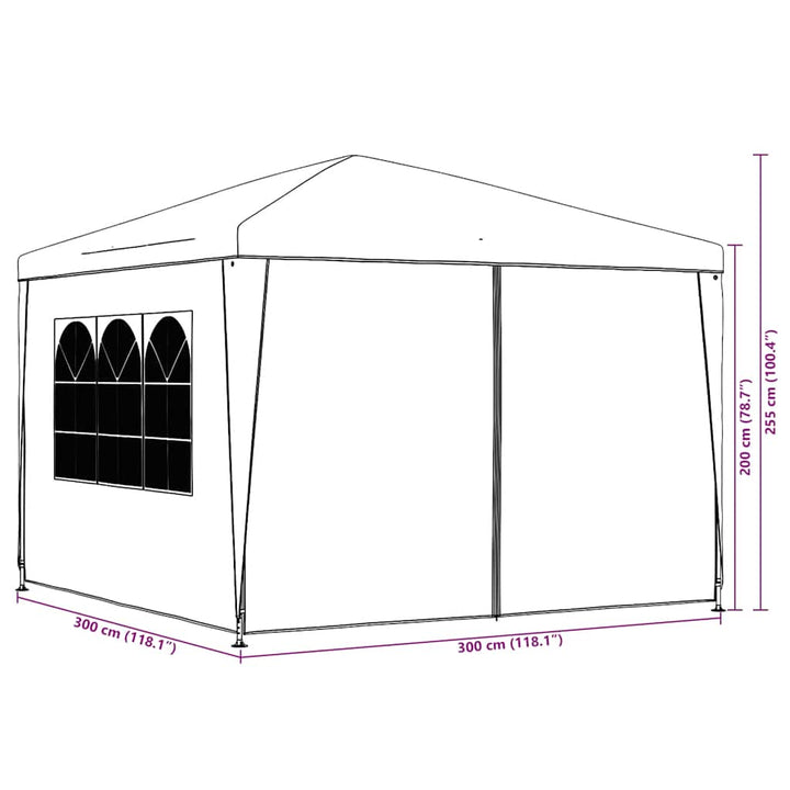 festtelt 3 x 3 cm blå