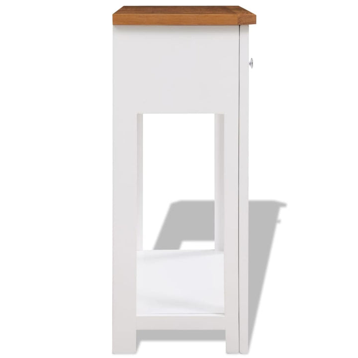 konsolbord 83 x 30 x 73 cm massivt egetræ