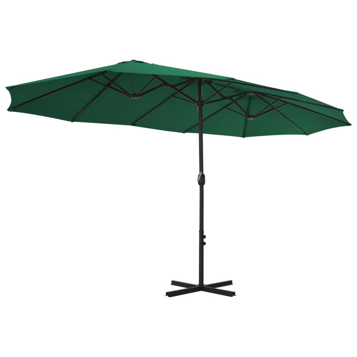 parasol med aluminiumsstang 460x270 cm grøn