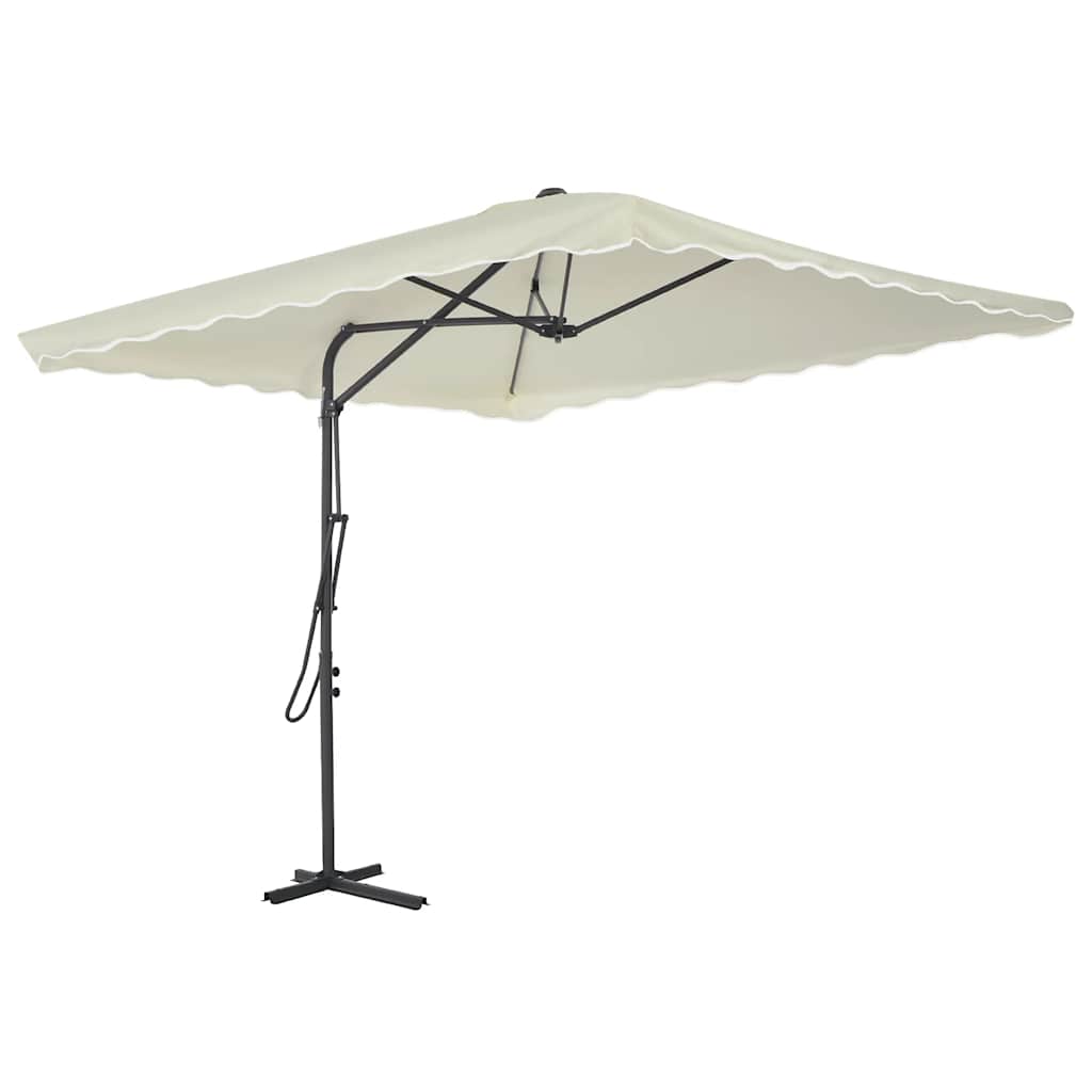 parasol 250x250 cm stålstang sandfarvet