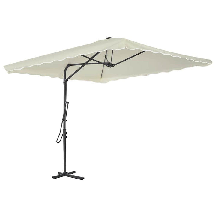 parasol 250x250 cm stålstang sandfarvet