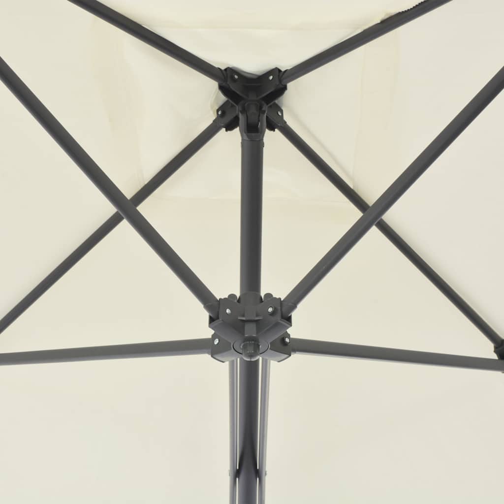 parasol 250x250 cm stålstang sandfarvet