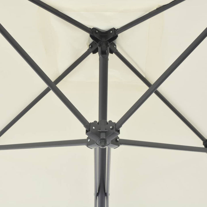parasol 250x250 cm stålstang sandfarvet