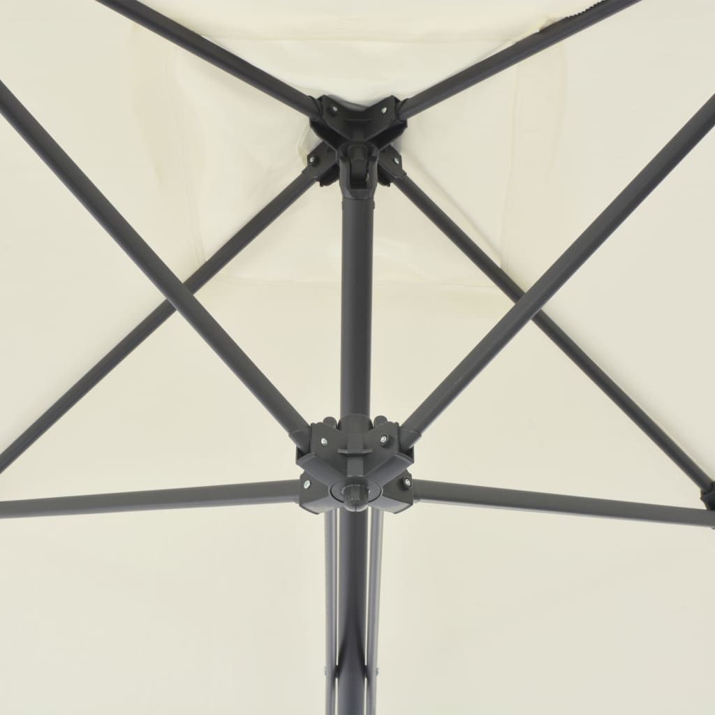 parasol 250x250 cm stålstang sandfarvet