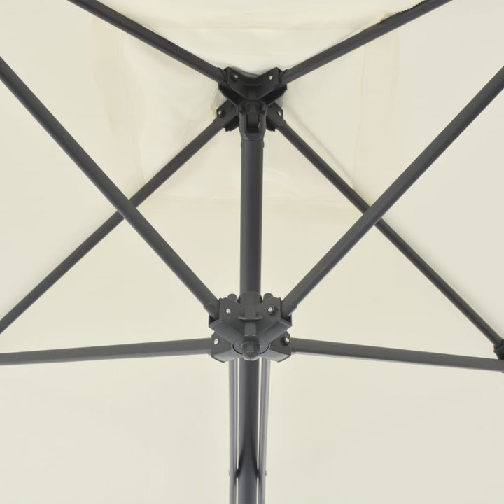 parasol 250x250 cm stålstang sandfarvet