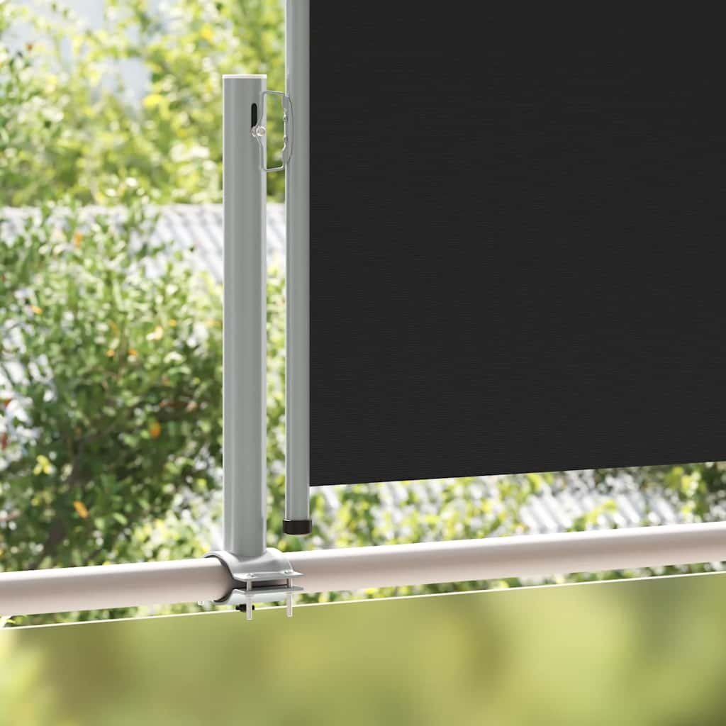 sammenrullelig sidemarkise til terrassen 100 x 300 cm sort