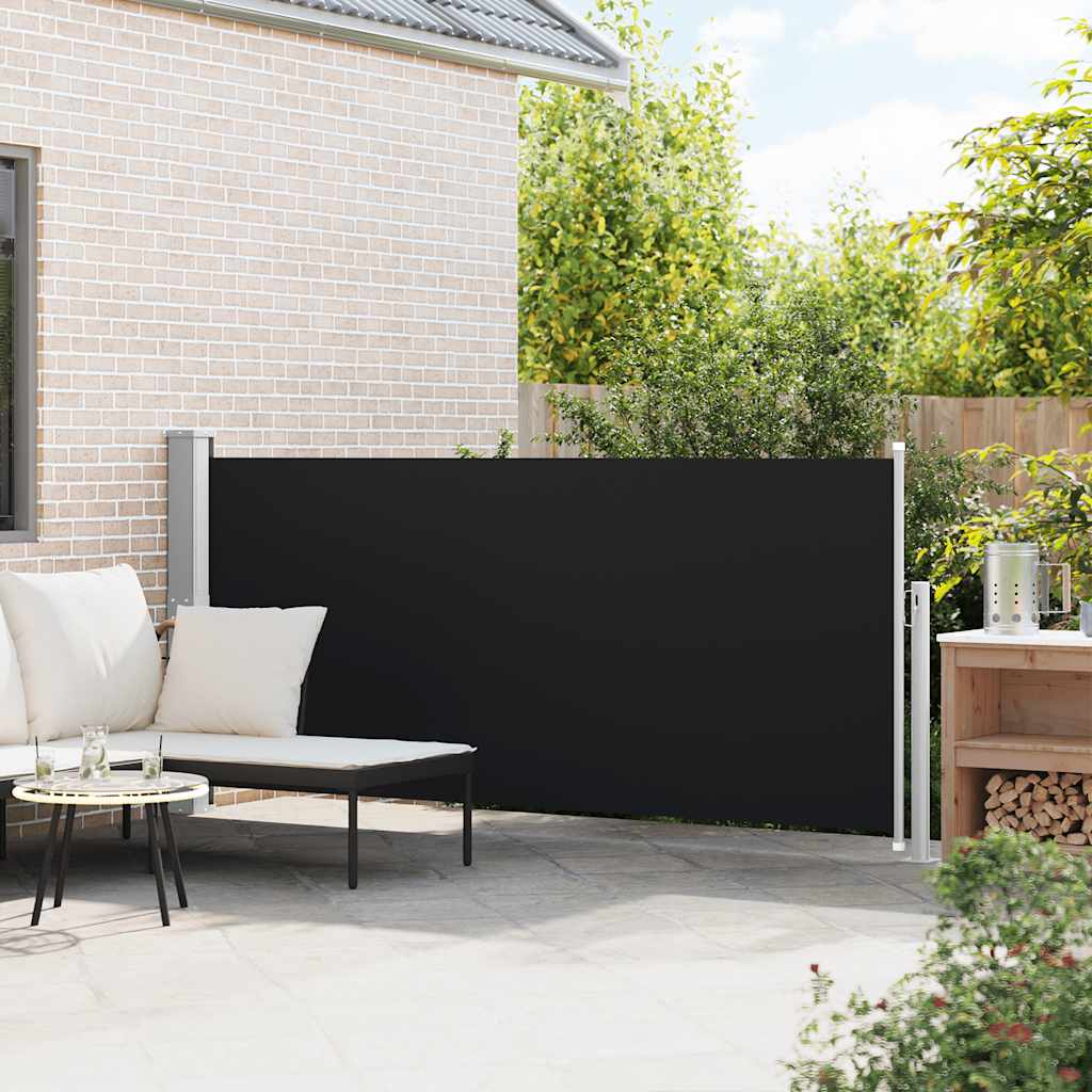 sammenrullelig sidemarkise 140x300 cm sort