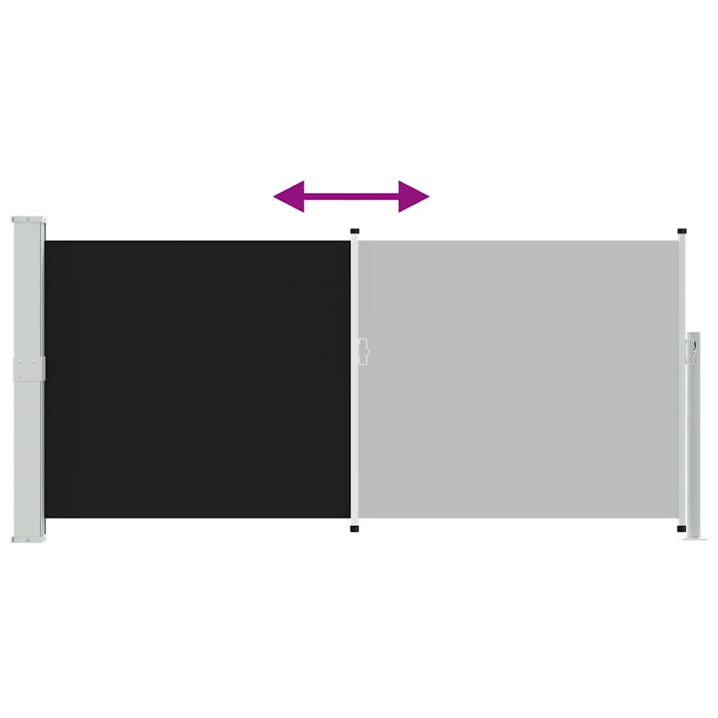 sammenrullelig sidemarkise 140x314 cm sort