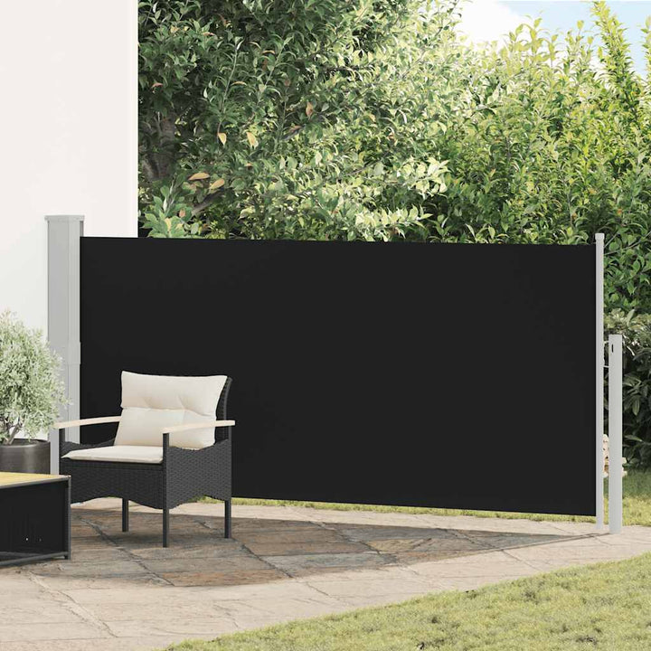 sammenrullelig sidemarkise 140x300 cm sort