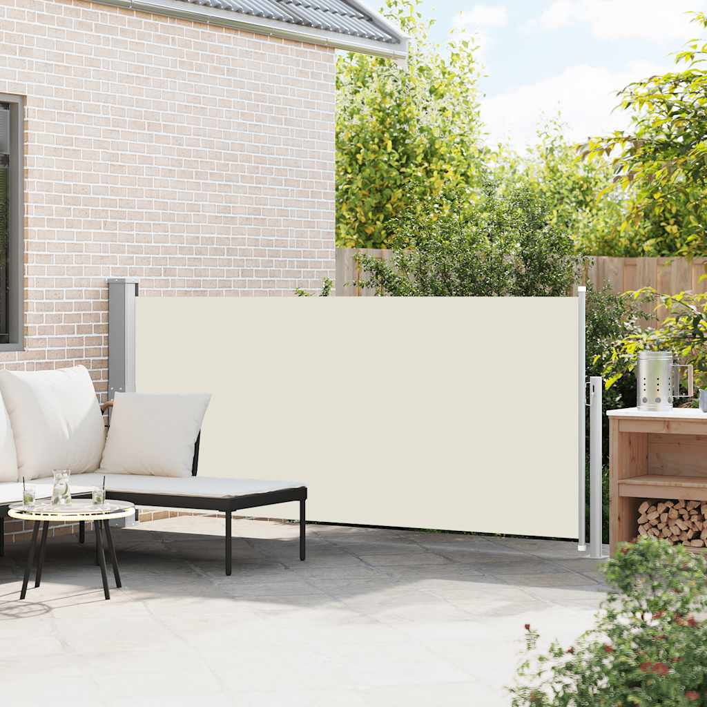 sammenrullelig sidemarkise 140 x 300 cm cremefarvet