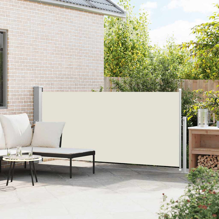 sammenrullelig sidemarkise 140 x 300 cm cremefarvet