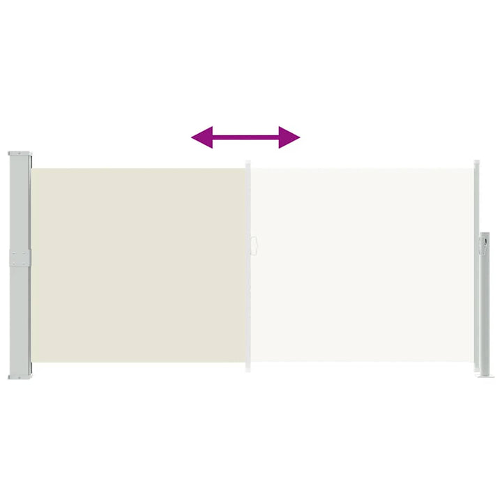 sammenrullelig sidemarkise 140 x 300 cm cremefarvet