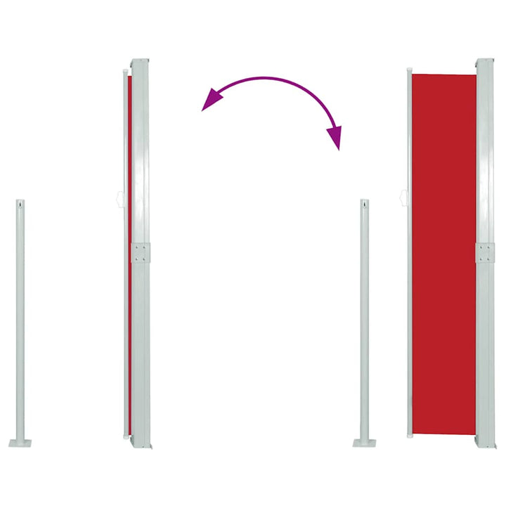 sammenrullelig sidemarkise 140x300 cm rød