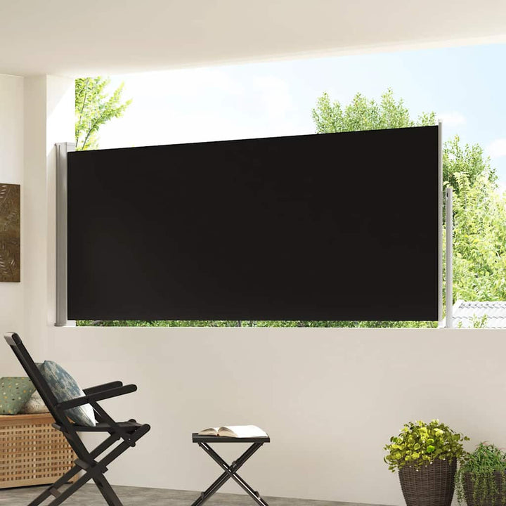 sammenrullelig sidemarkise 120 x 300 cm sort