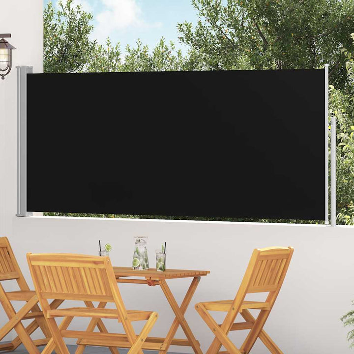 sammenrullelig sidemarkise 120 x 300 cm sort